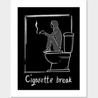 Cigarette break (white version) Posters and Art
